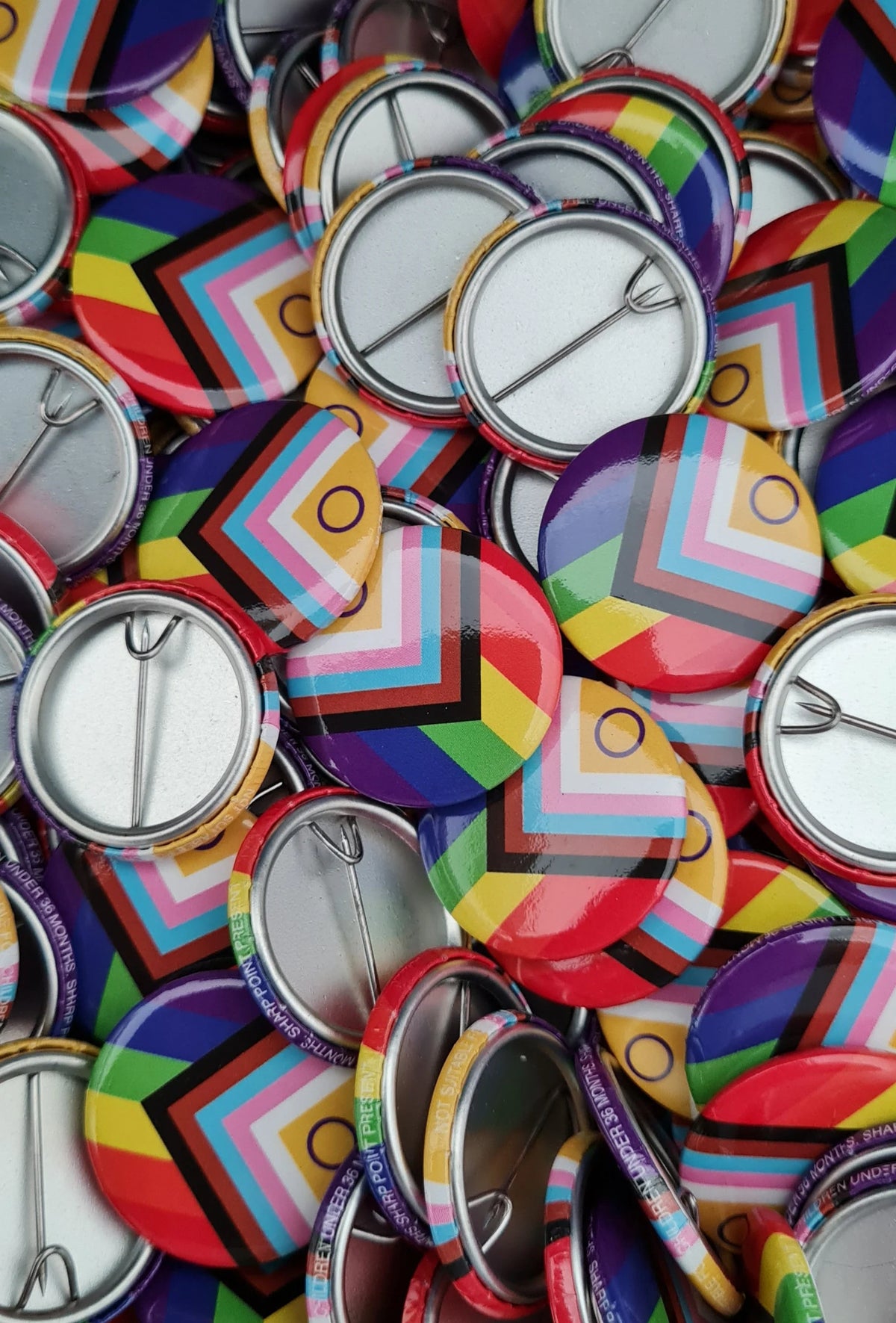 Pride Flag (Intersex inclusive) - 25mm pin badges