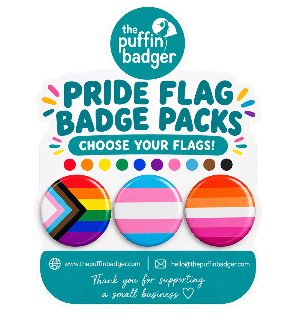 Pride Flag Badge Packs - Choose Your Flags