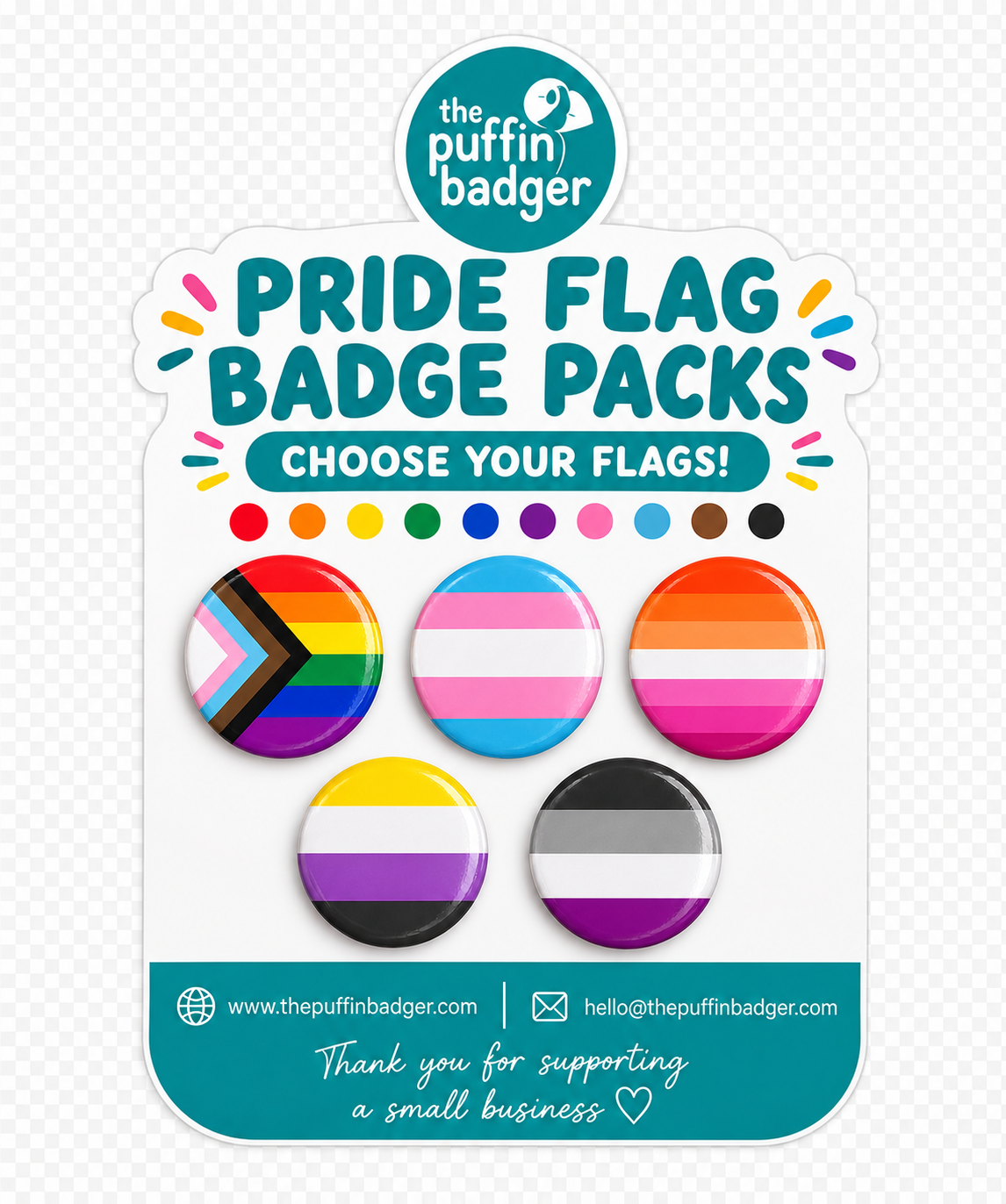 Pride Flag Badge Packs - Choose Your Flags