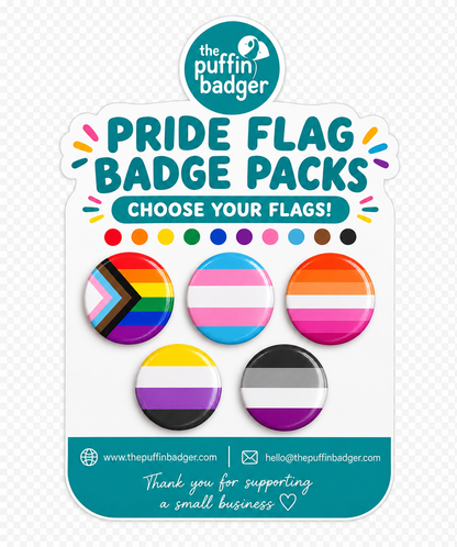Pride Flag Badge Packs - Choose Your Flags